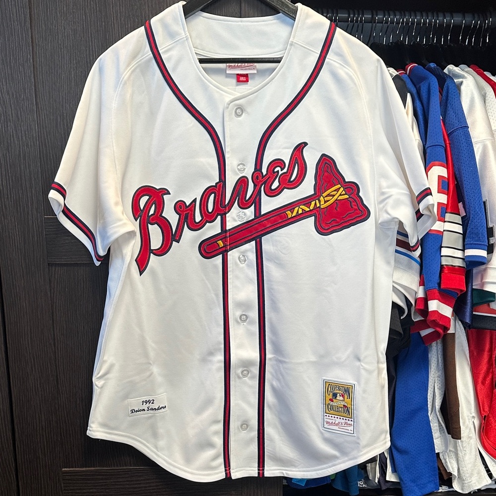Deion Sanders Atlanta Braves Mitchell & Ness 1992 Authentic Jersey - White